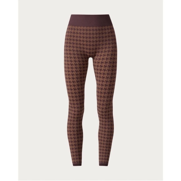 Rhone Houndstooth Seamless Leggings Brown Berry L NWT - Picture 6 of 7